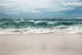 Sea beach big surf wave turquoise water blue dramatic sky landscape